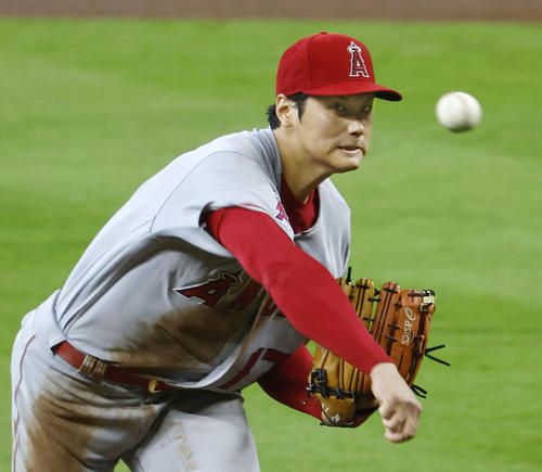 アストロズ戦に先発登板したエンゼルス・大谷＝ヒューストン（共同）