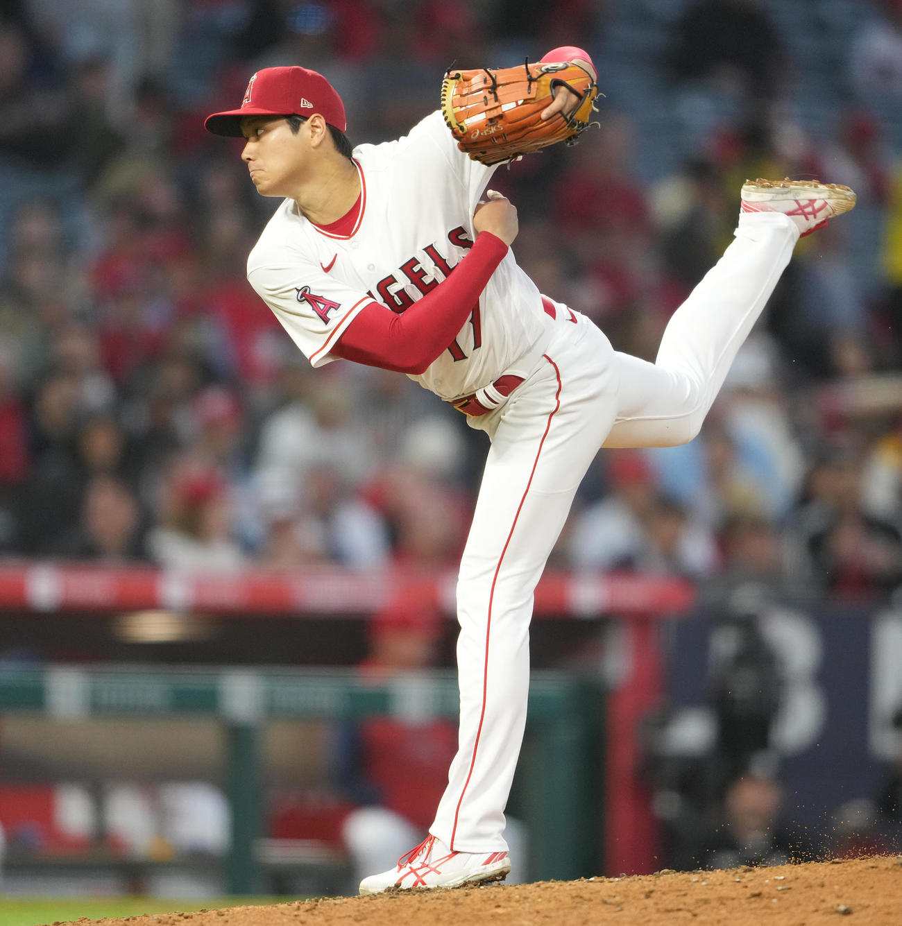 エンゼルス対ガーディアンズ　先発し力投するエンゼルス大谷（撮影・鈴木みどり）