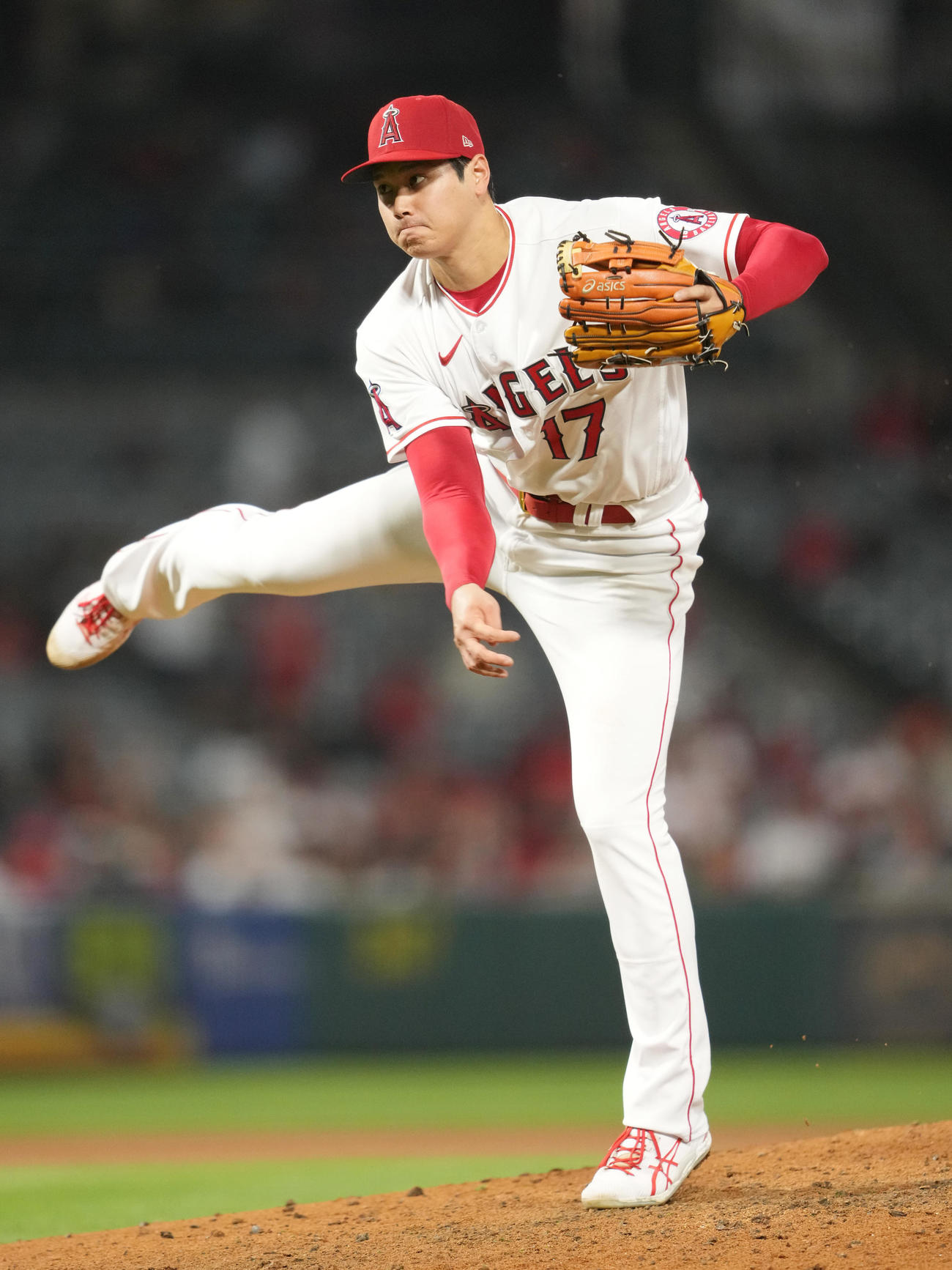 エンゼルス対ガーディアンズ　先発し力投するエンゼルス大谷翔平（撮影・鈴木みどり）