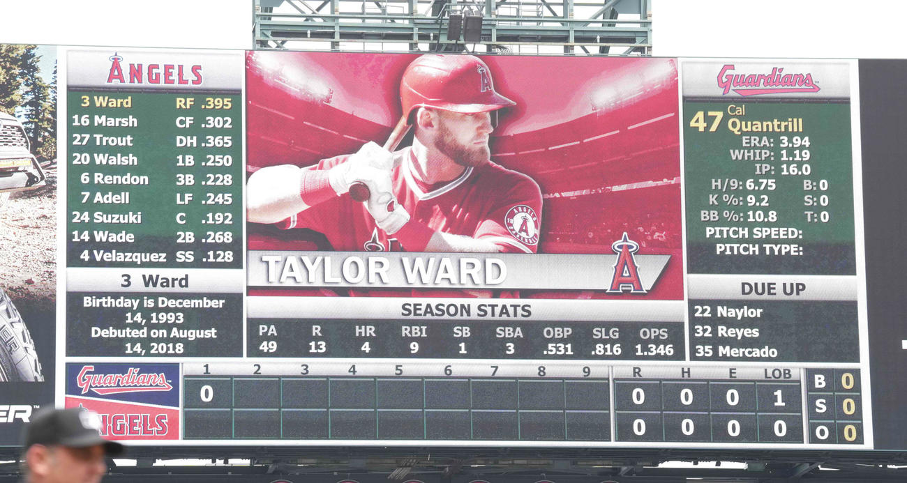 エンゼルス対ガーディアンズ　エンゼルス大谷はスタメンを外れた（撮影・鈴木みどり）