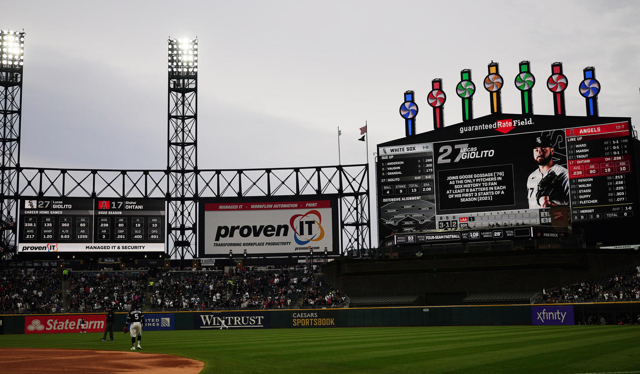 ホワイトソックス対エンゼルス　1回表エンゼルス2死、大谷が中越えにソロ本塁打を放った（撮影・江口和貴）