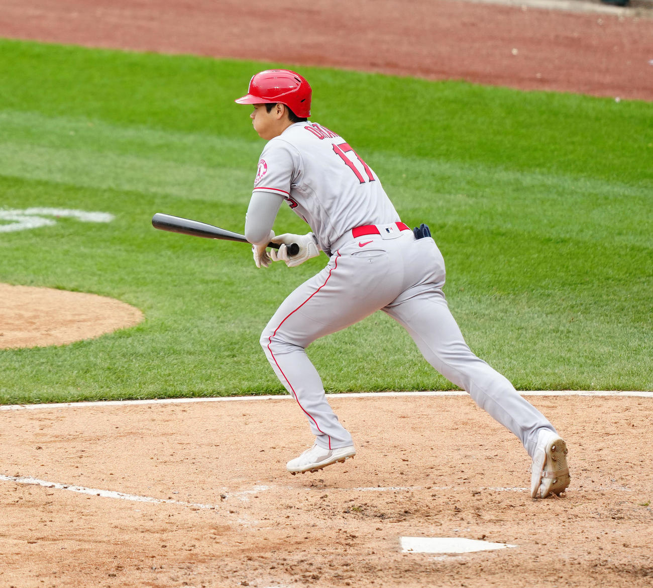 ホワイトソックス対エンゼルス　8回表エンゼルス2死一塁、代打で出場し二ゴロに倒れる大谷（撮影・江口和貴）