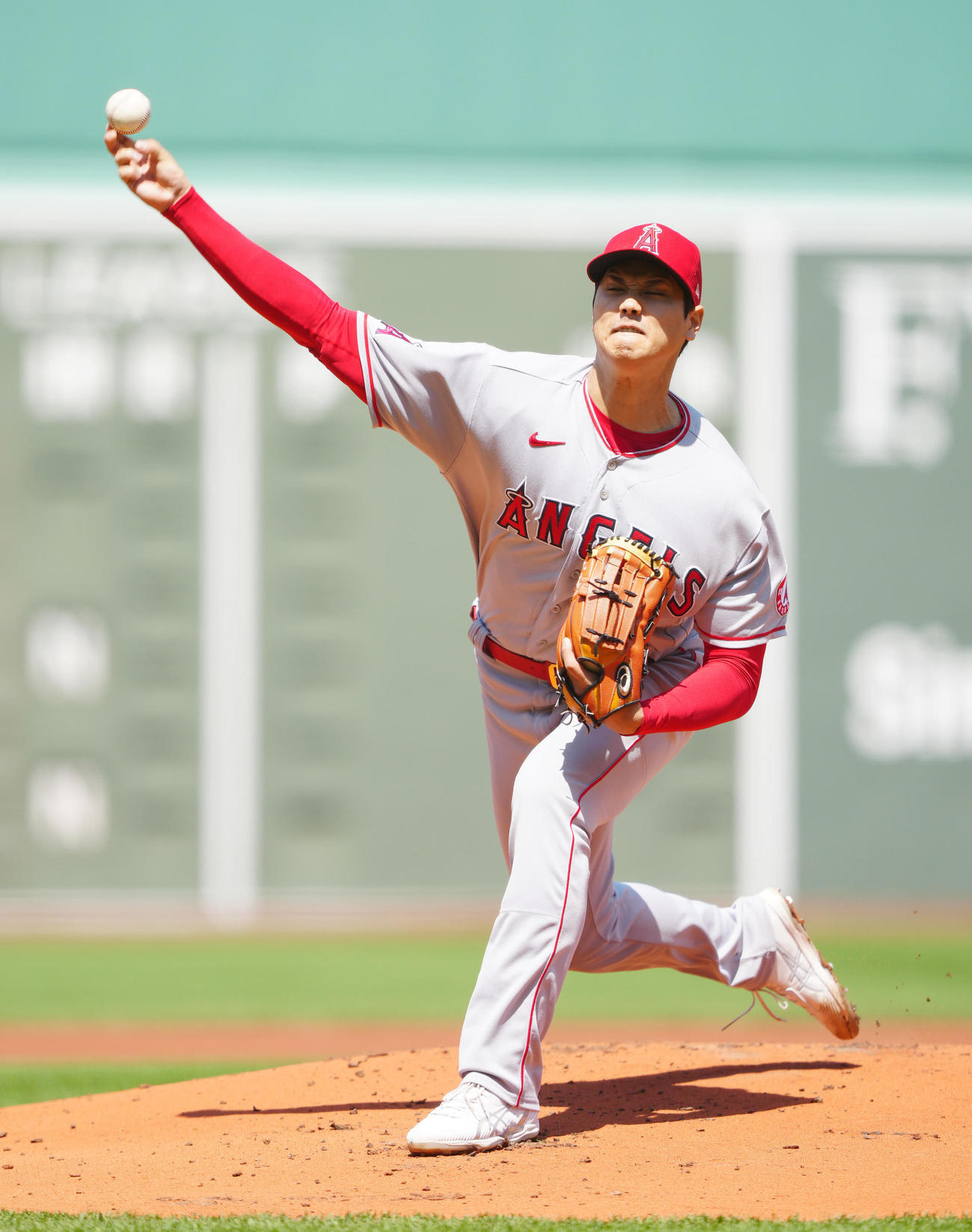 レッドソックス対エンゼルス　エンゼルス先発の大谷（撮影・江口和貴）