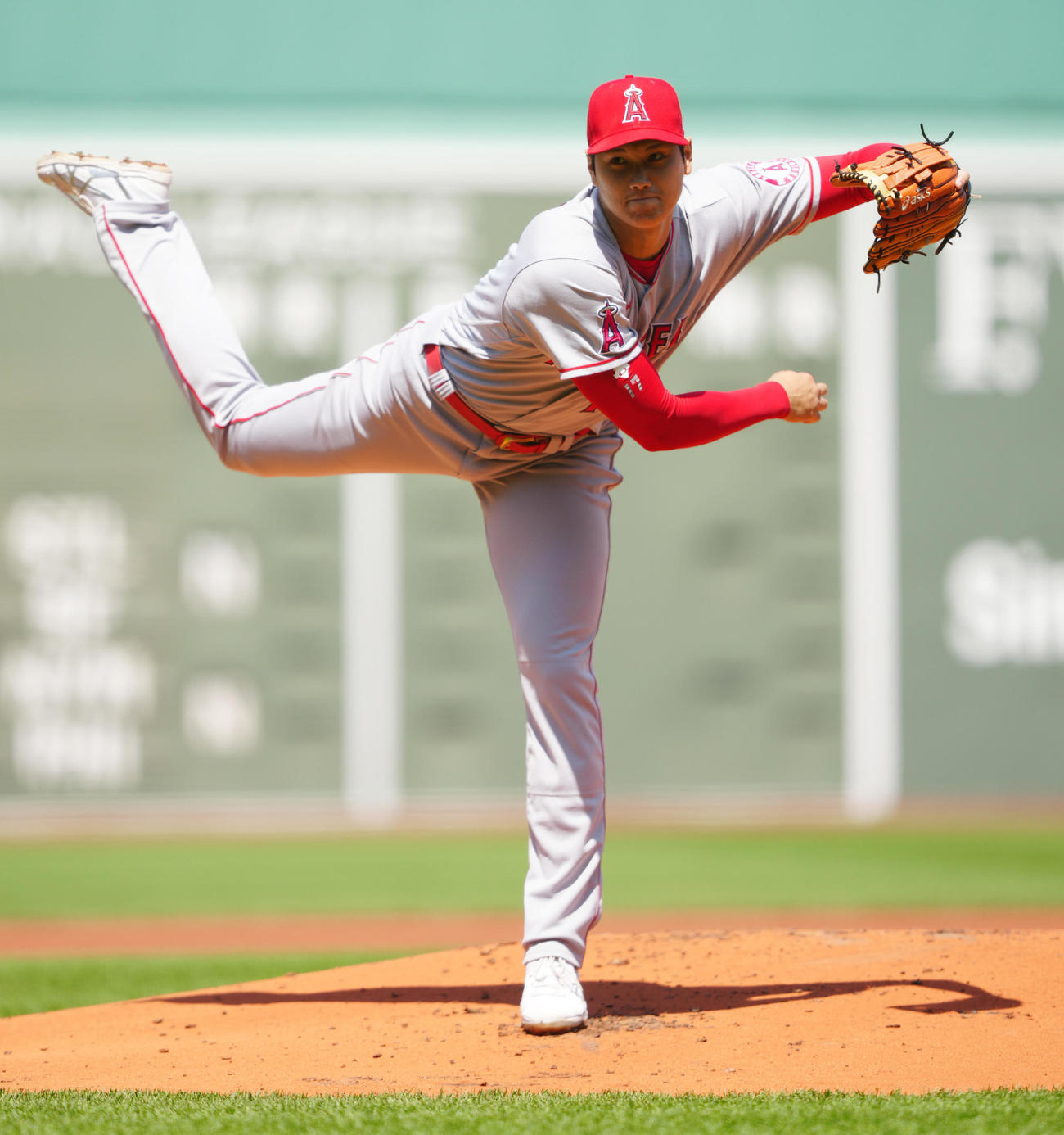 レッドソックス対エンゼルス　エンゼルス先発の大谷（撮影・江口和貴）