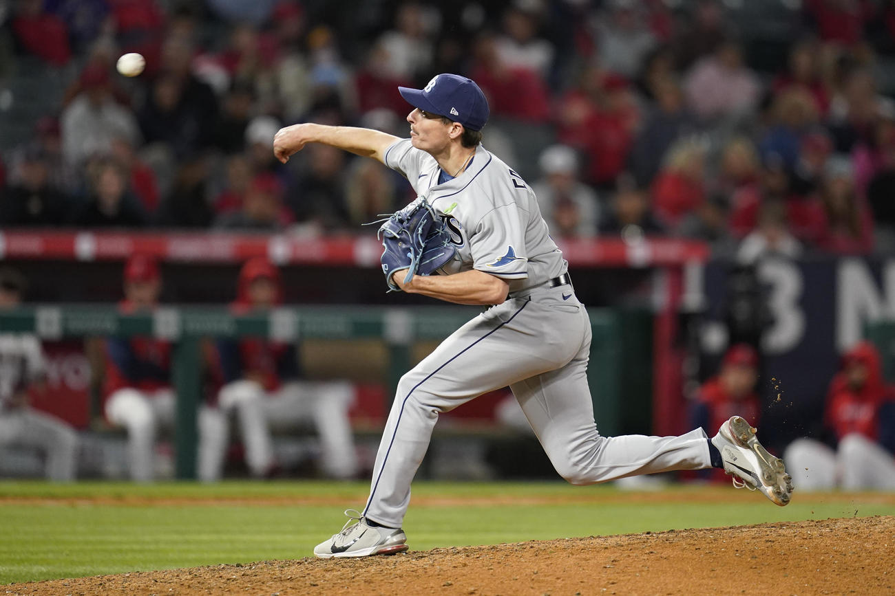 エンゼルス戦、大谷に満塁本塁打を打たれたレイズのフォーチャー（AP）