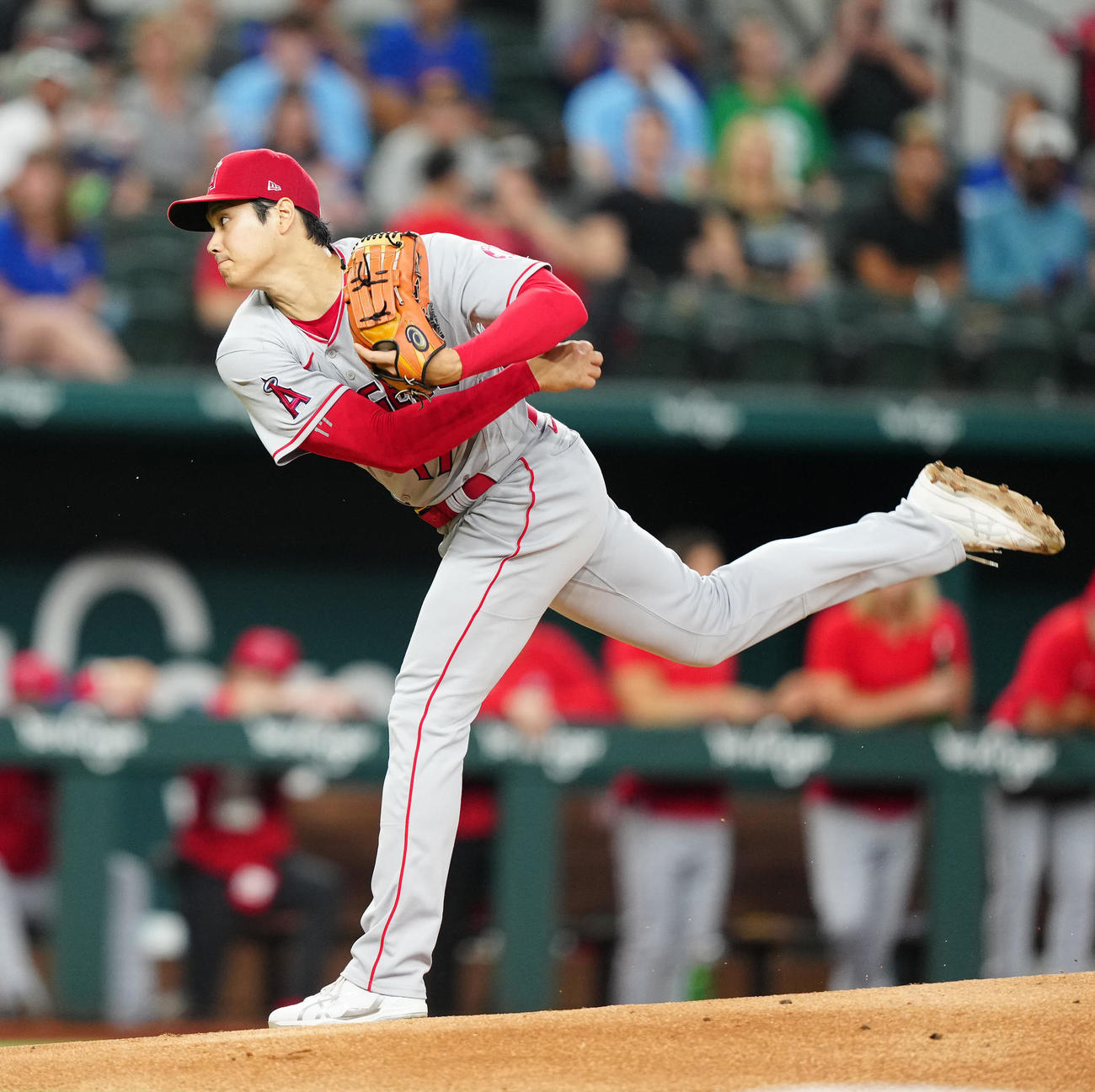 レンジャーズ対エンゼルス　エンゼルス先発の大谷（撮影・江口和貴）