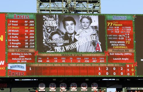 大谷翔平がジェームズ・スチュワートに変身、打席時に映画名シーン加工