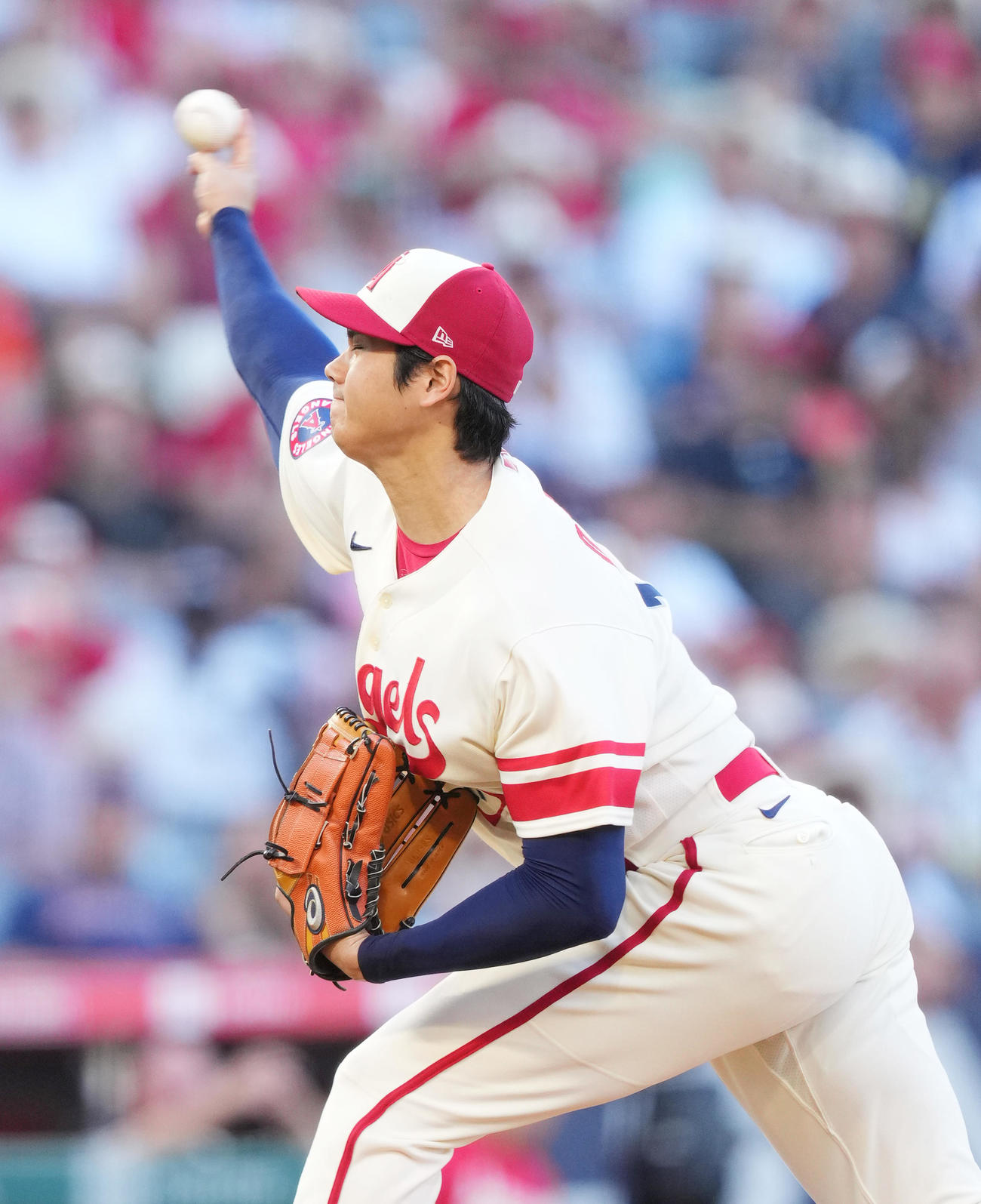 エンゼルス対アストロズ　エンゼルス先発の大谷（撮影・菅敏）