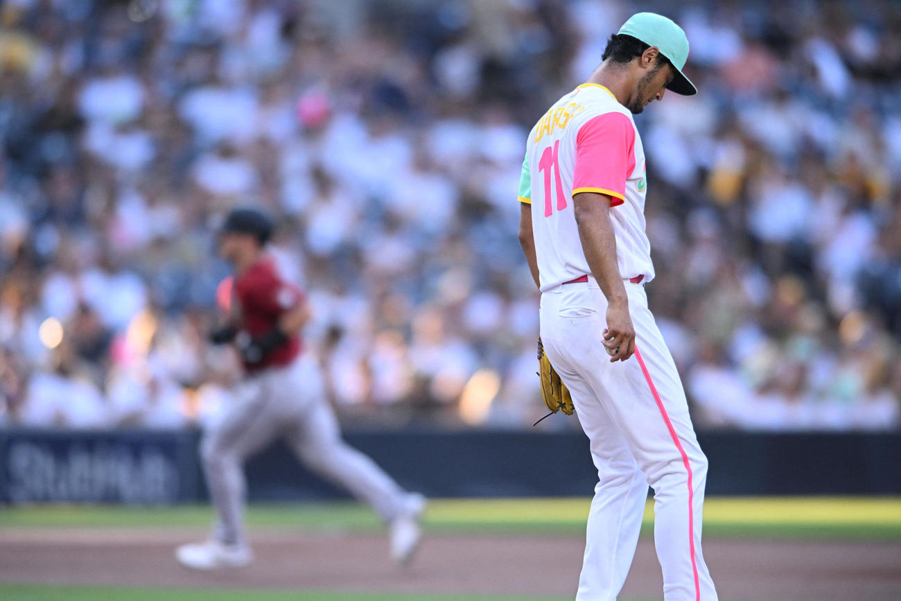 2回、バーショに本塁打を浴びたダルビッシュ（ロイター）