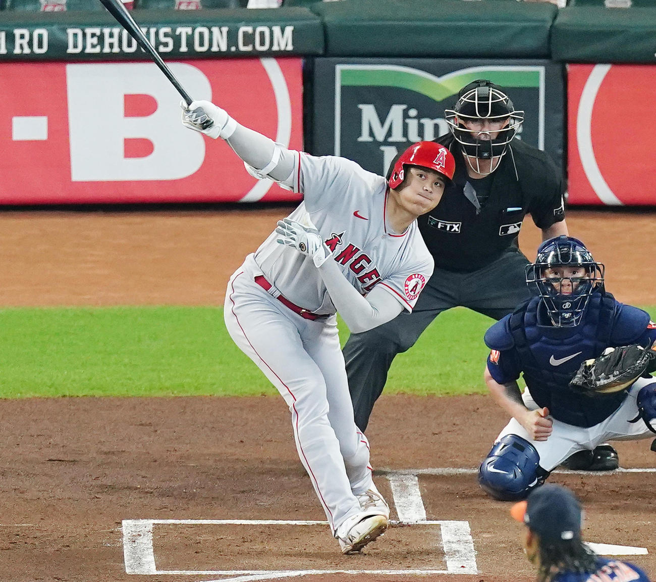 11日アストロズ戦で34号2ランを放つ大谷翔平