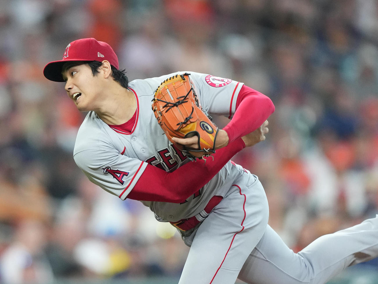 10日アストロズ戦に先発し力投するエンゼルス大谷翔平