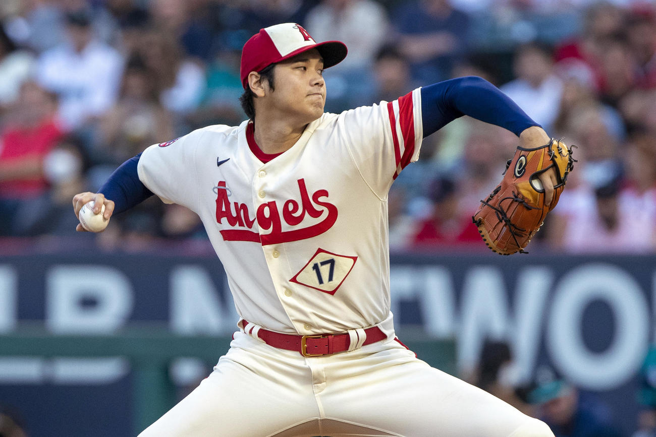 マリナーズ戦に先発した大谷（AP）