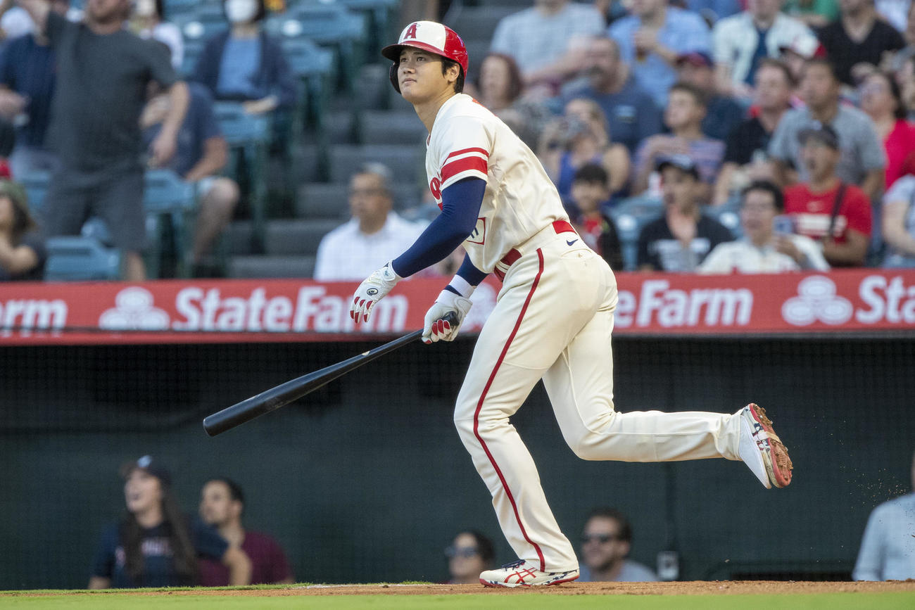 1回、二塁打を放った大谷（AP）