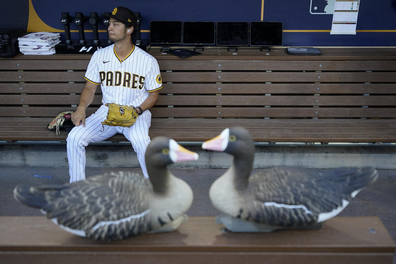 試合前のダルビッシュ（AP）