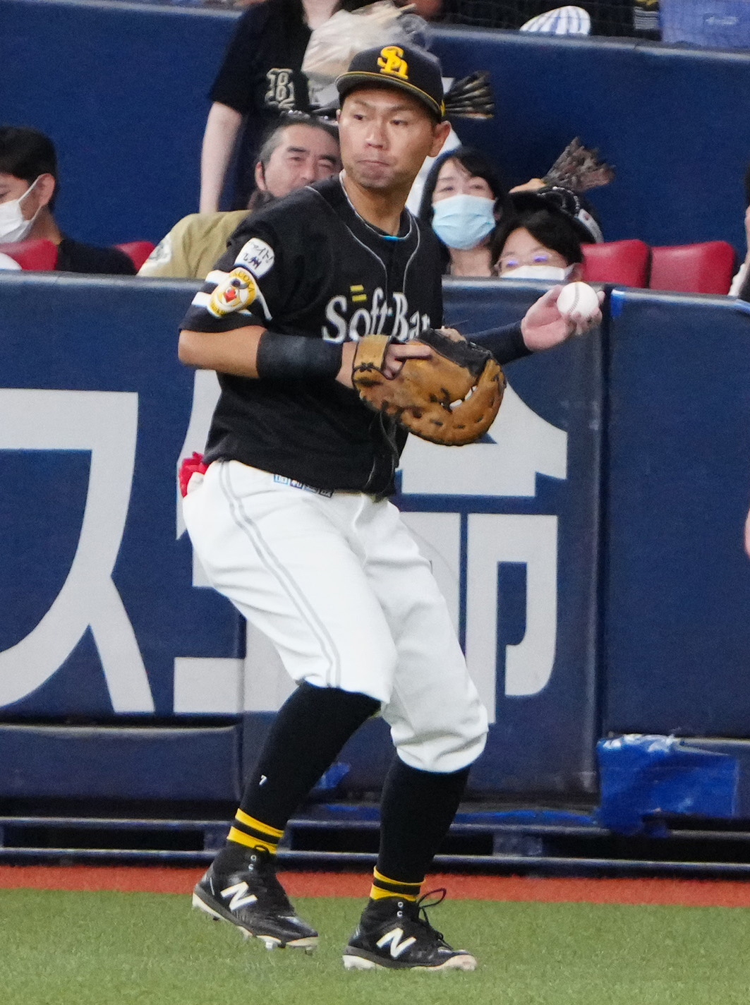 ソフトバンク中村晃（2022年9月19日撮影）