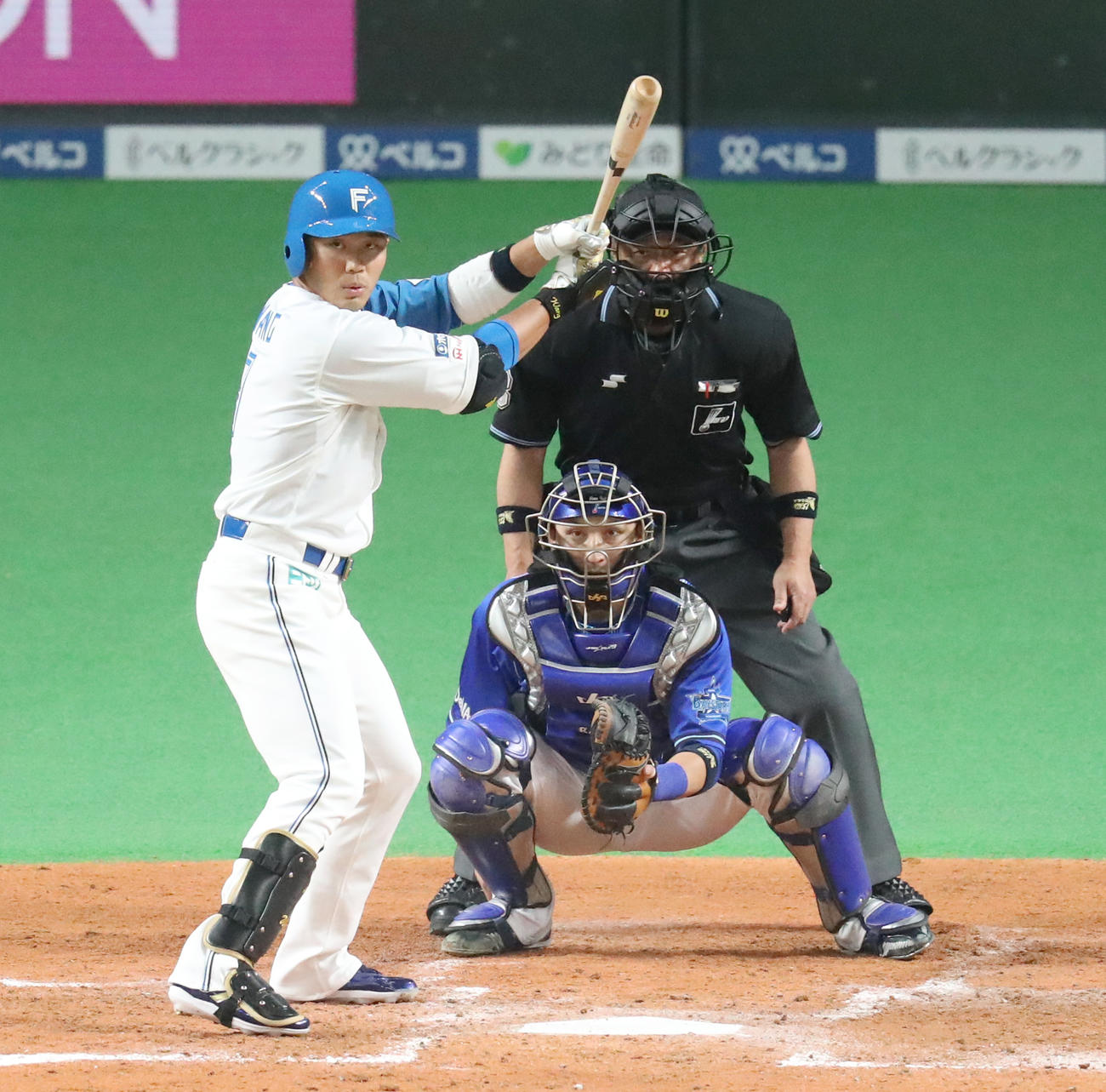 日本ハム王柏融（2022年3月19日撮影）