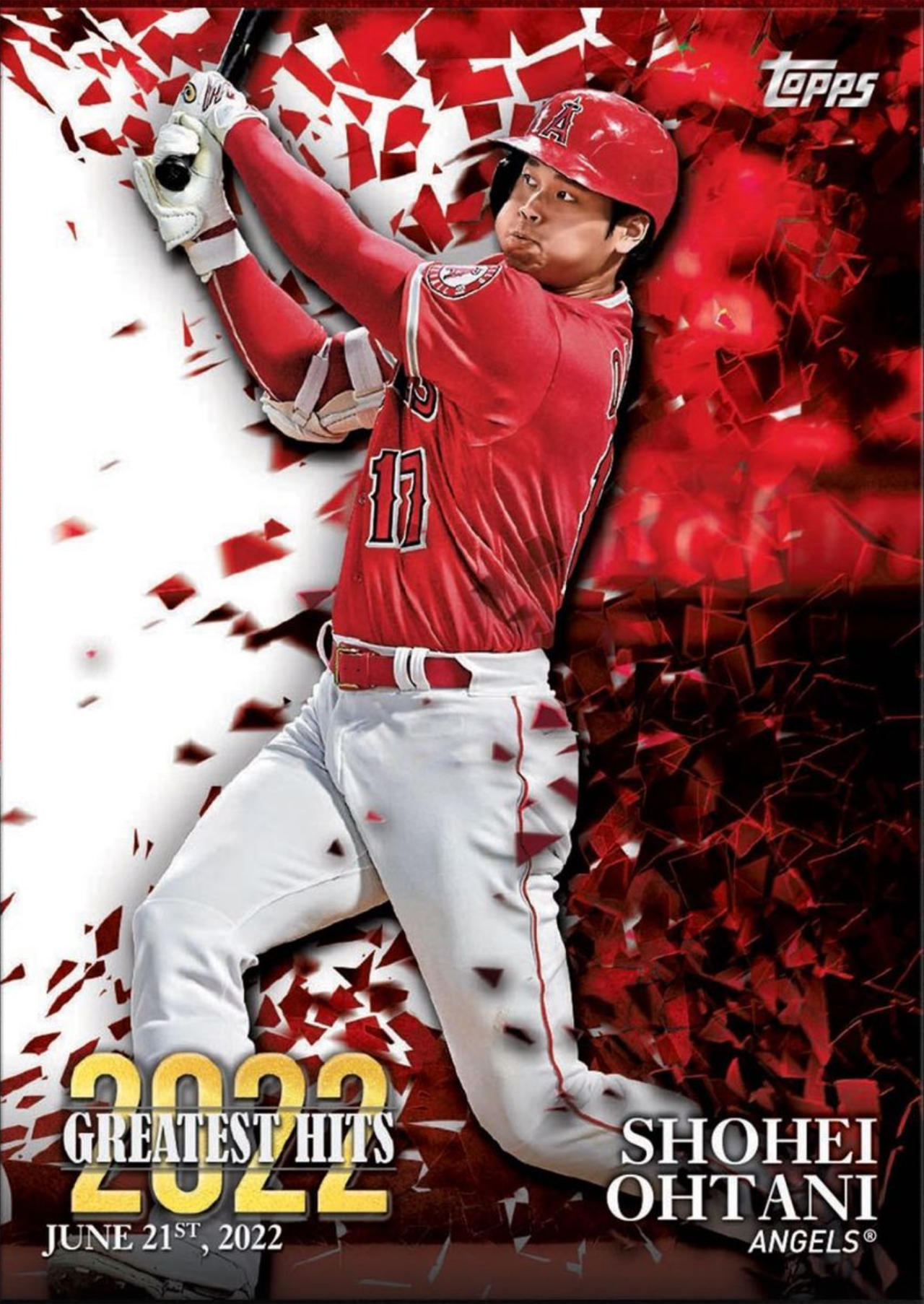 エンゼルス大谷翔平の野球カード（MLBのインスタグラムより）