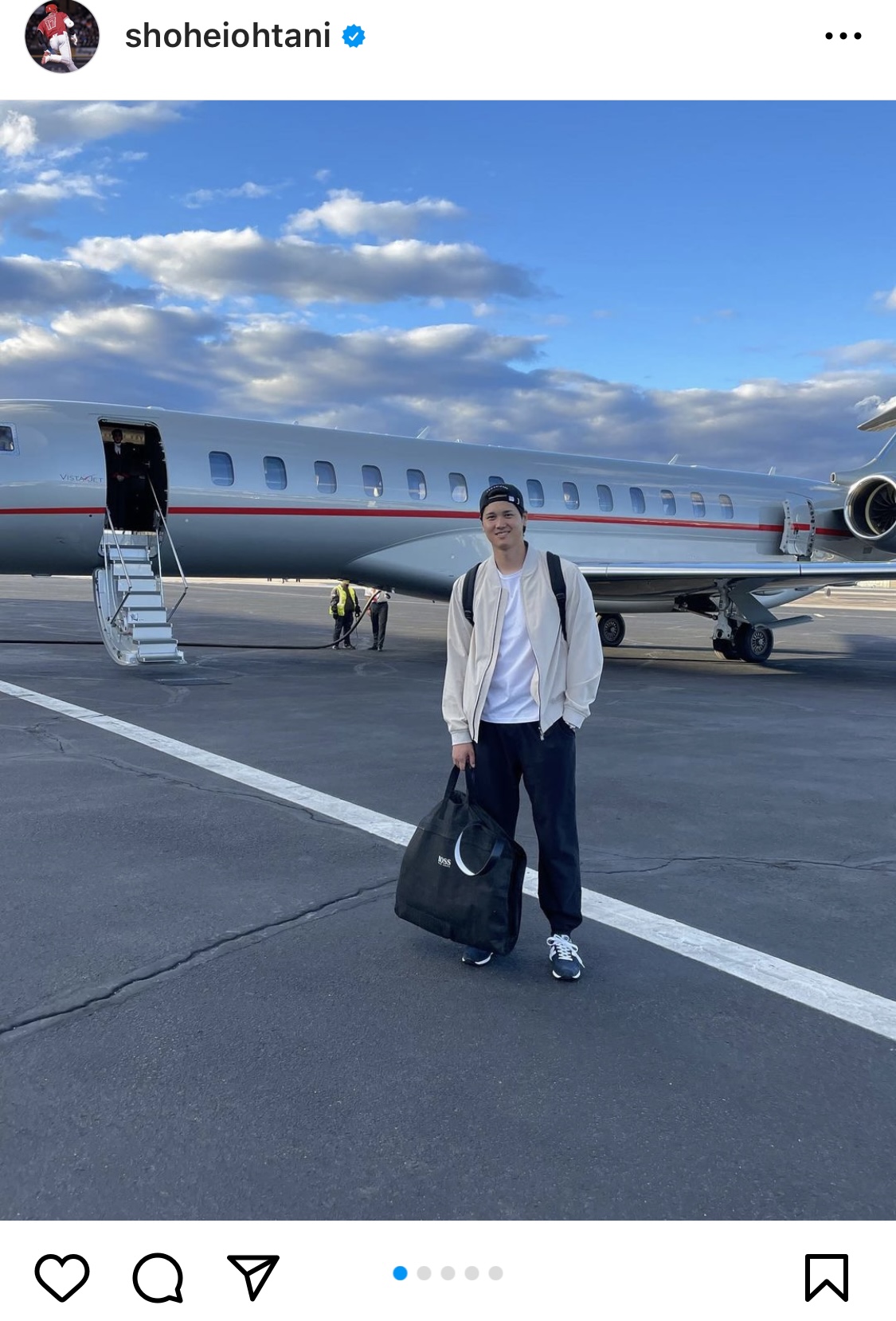 大谷翔平のインスタグラムより