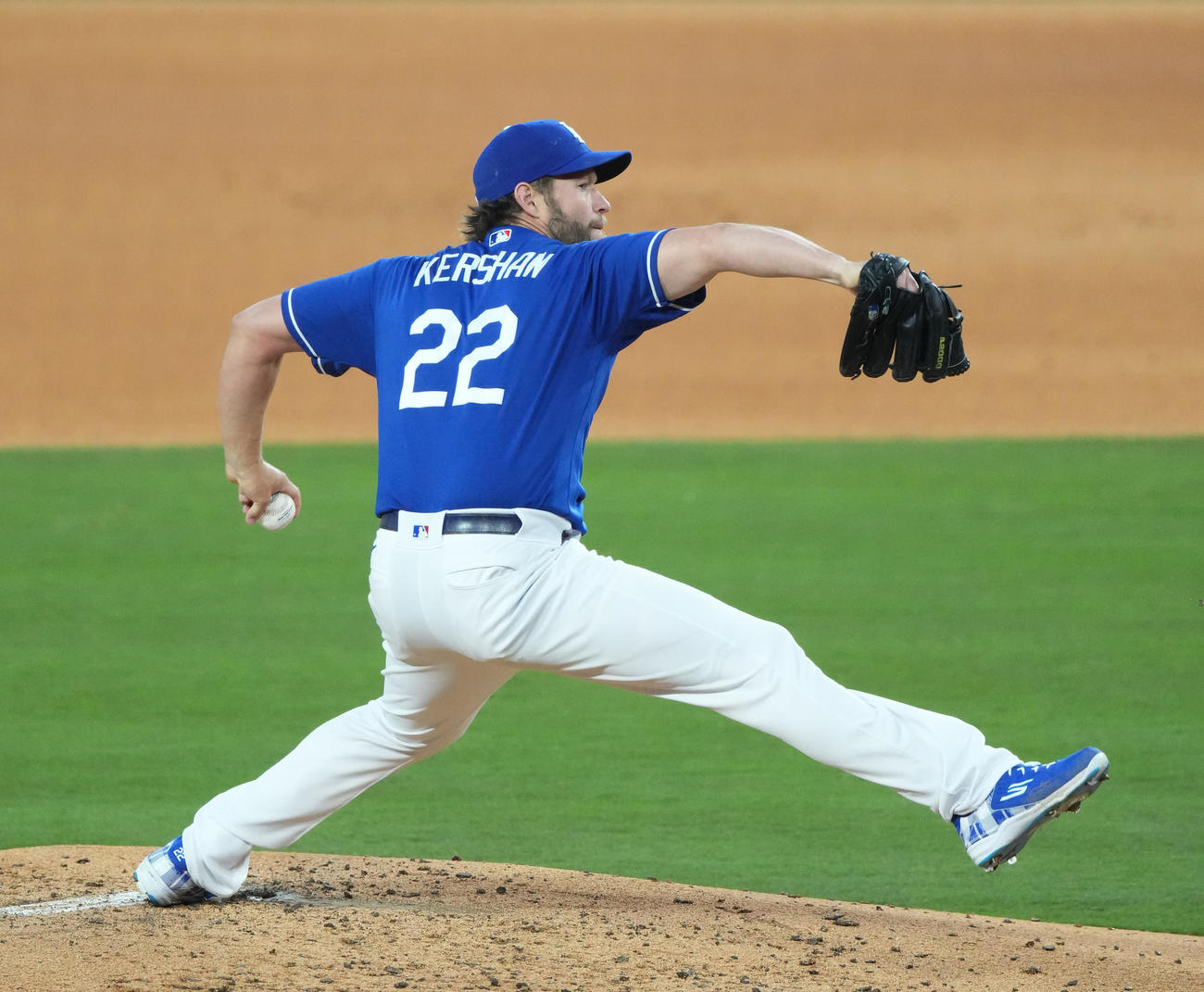 ドジャース対エンゼルス　ドジャース先発のカーショー（撮影・菅敏）