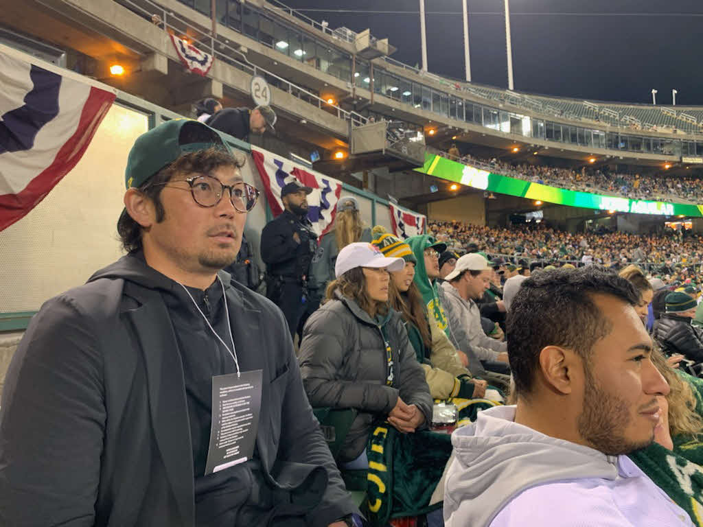 日刊スポーツ評論家の岩田稔氏は大阪桐蔭、阪神の後輩でもあるアスレチックス藤浪を追い、開幕カードエンゼルス戦を現地観戦（写真・佐井陽介）