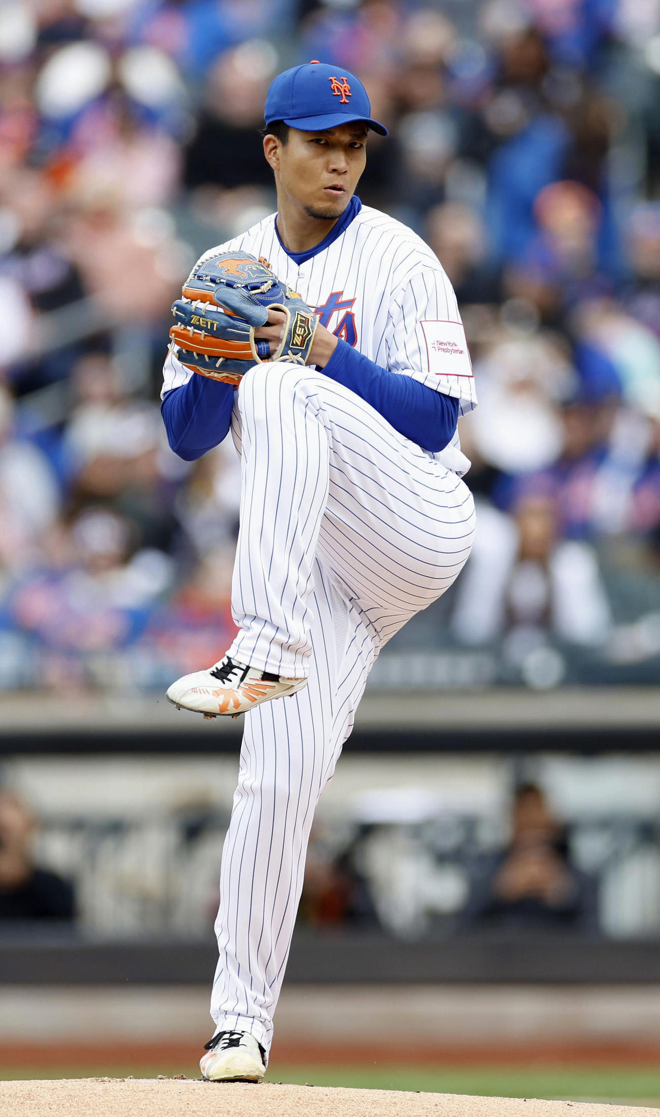 マーリンズ戦に先発し、6回3安打1失点で2勝目を挙げたメッツ・千賀。開幕2連勝とした＝ニューヨーク（AP＝共同）