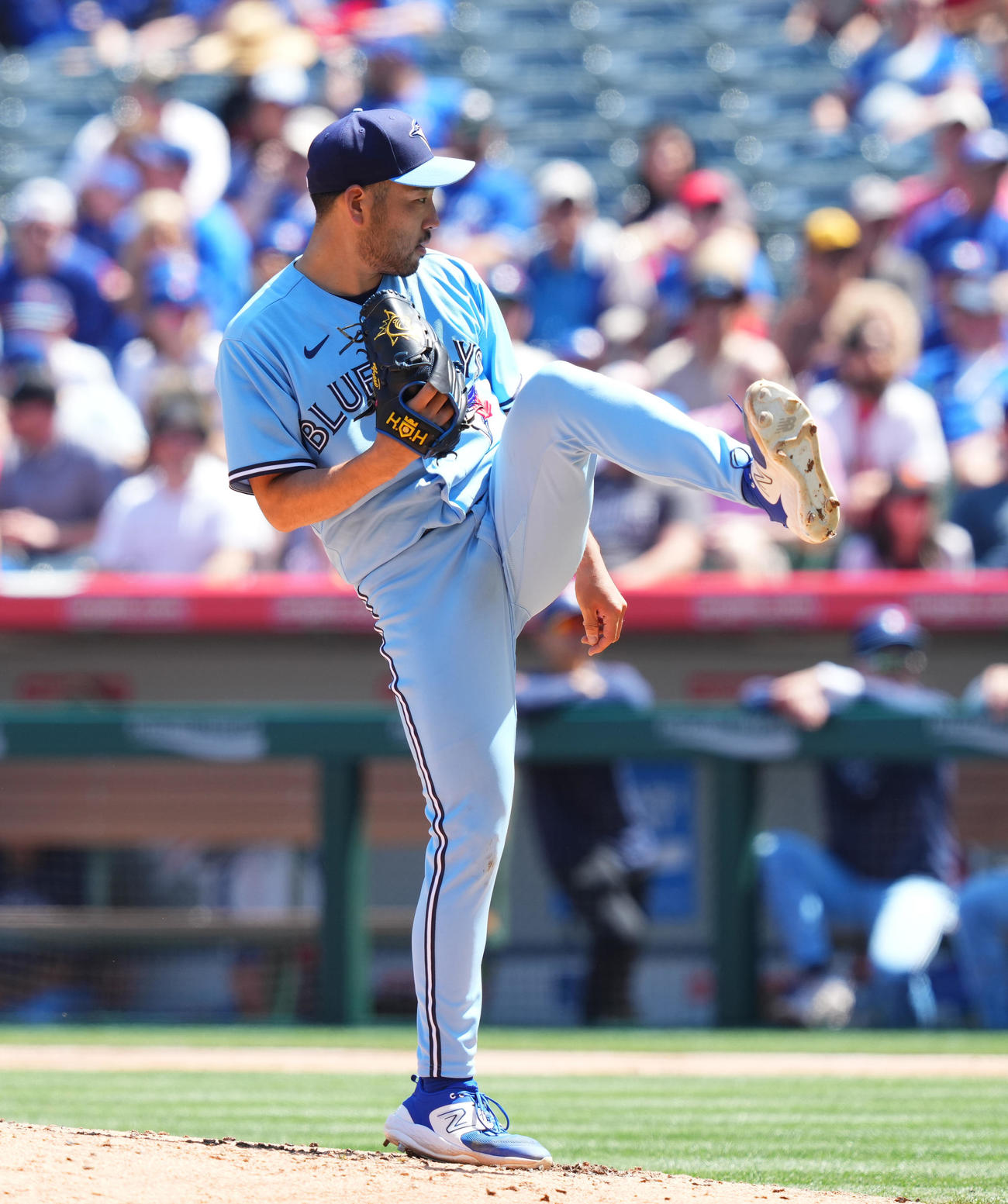 エンゼルス対ブルージェイズ　ブルージェイズ先発の菊池（撮影・菅敏）