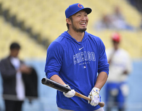 試合前の鈴木誠也（ロイター）