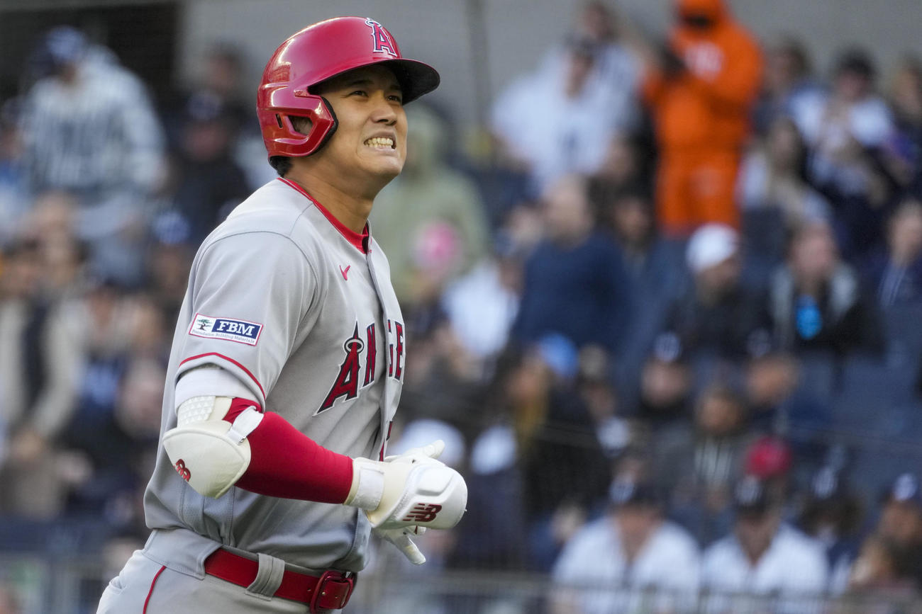 5回ファーストゴロに倒れたエンゼルス大谷翔平（AP）