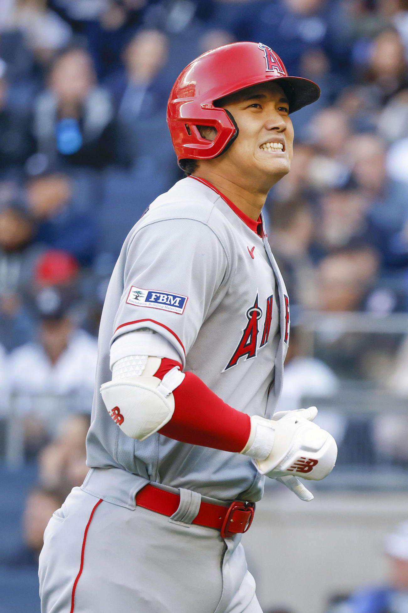 ヤンキース戦の5回、二ゴロに倒れたエンゼルス・大谷（共同）