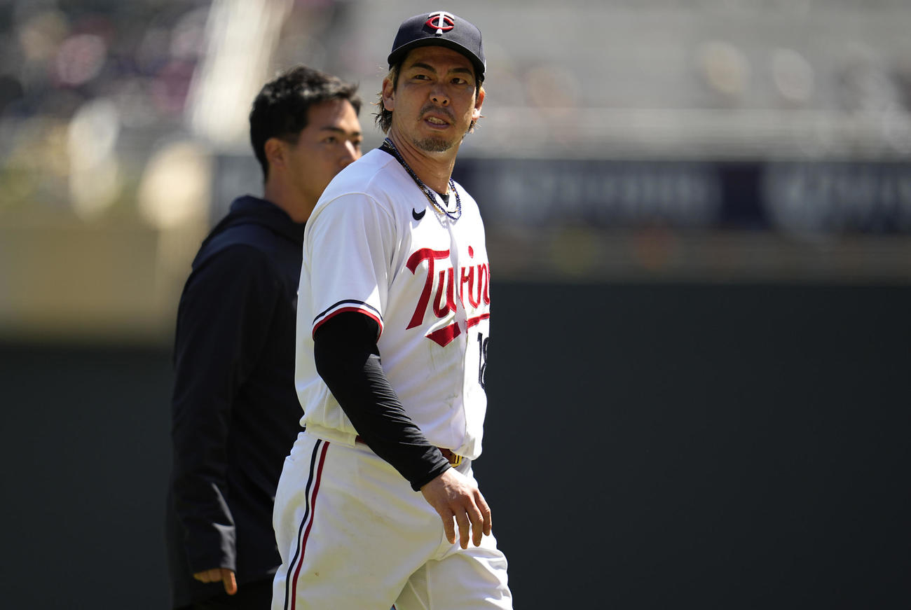 4回途中で降板するツインズ前田健太（AP）