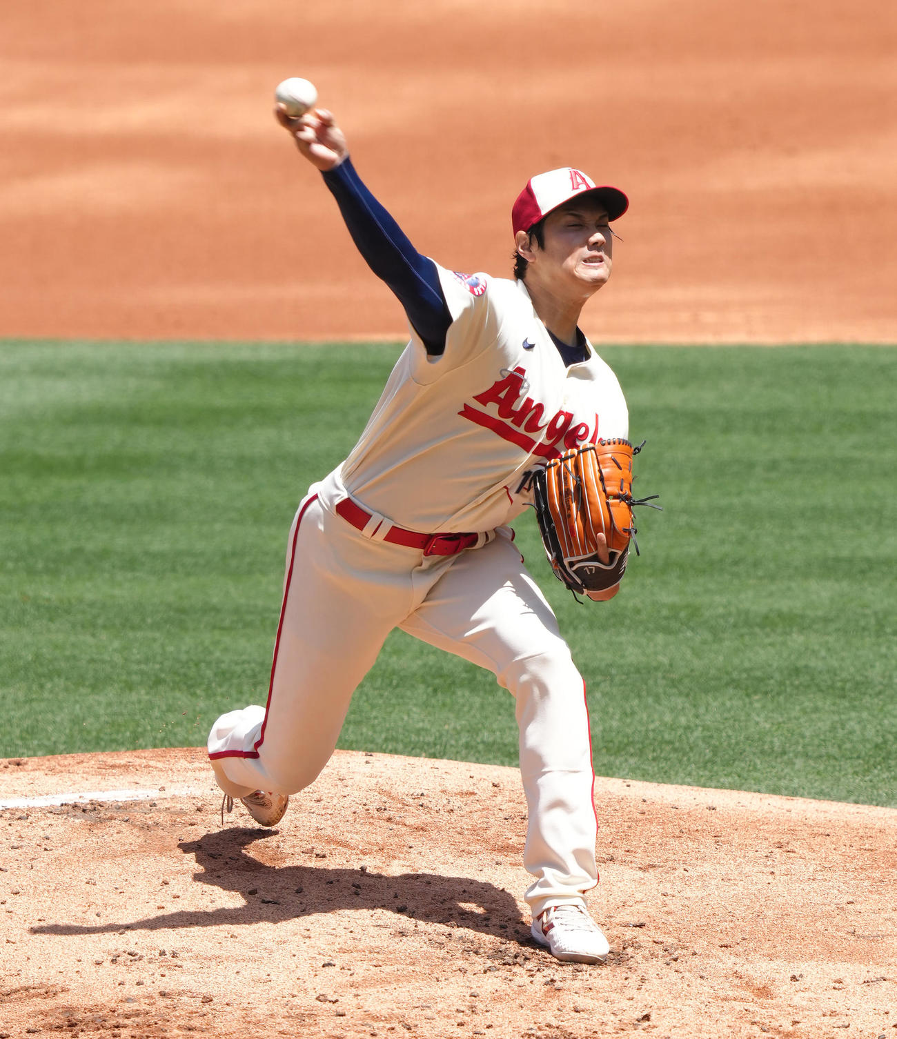 エンゼルス対アスレチックス　エンゼルス先発の大谷（撮影・菅敏）