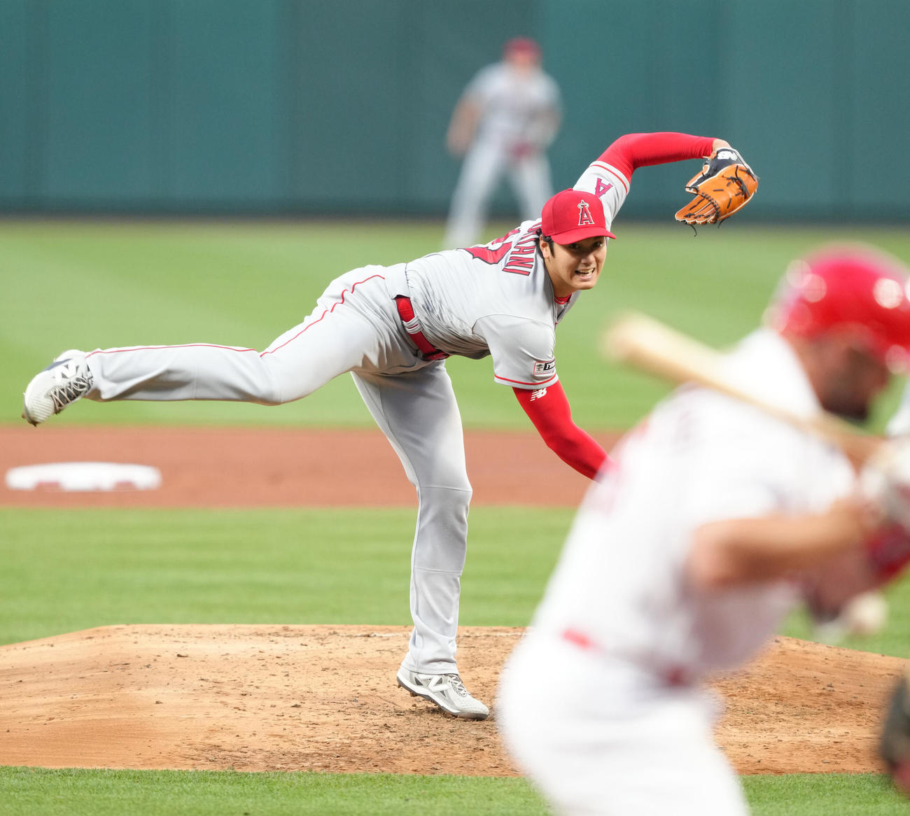 カージナルス対エンゼルス　エンゼルス先発の大谷（撮影・菅敏）