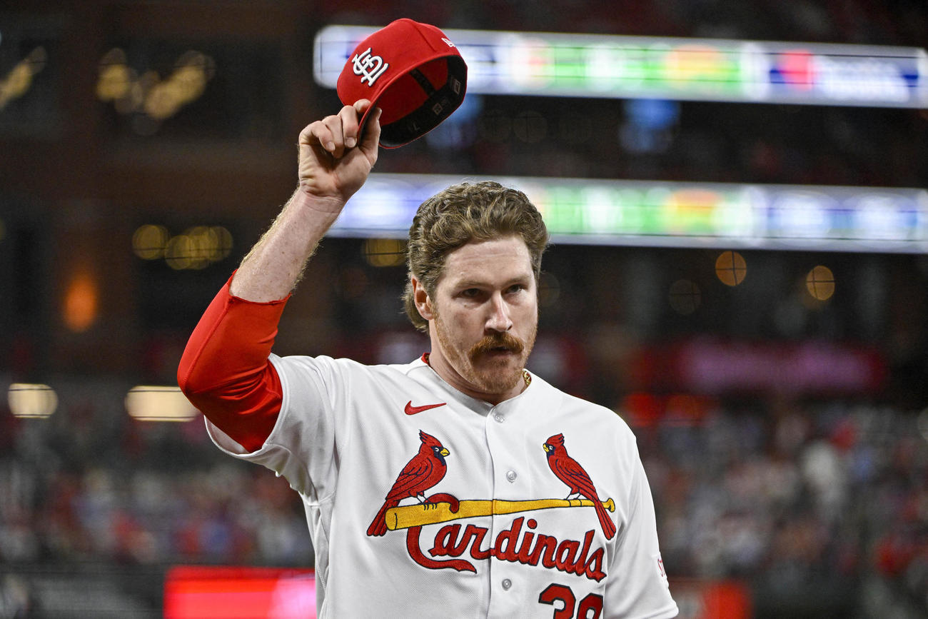 カージナルス対エンゼルス　カージナルスの先発マイコラス（USA TODAY Sports＝ロイター）