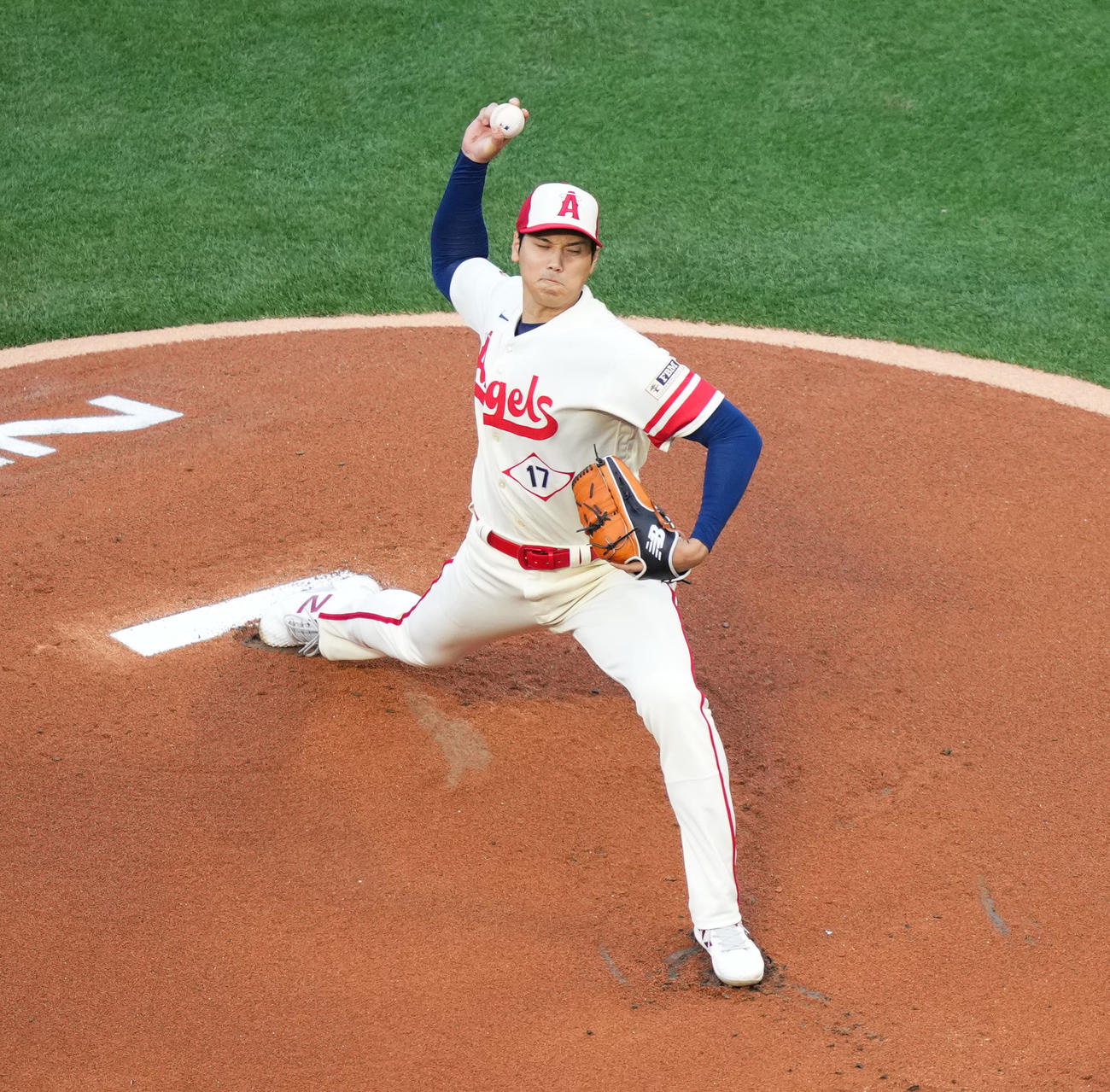 エンゼルス対アストロズ　エンゼルス先発の大谷（撮影・菅敏）