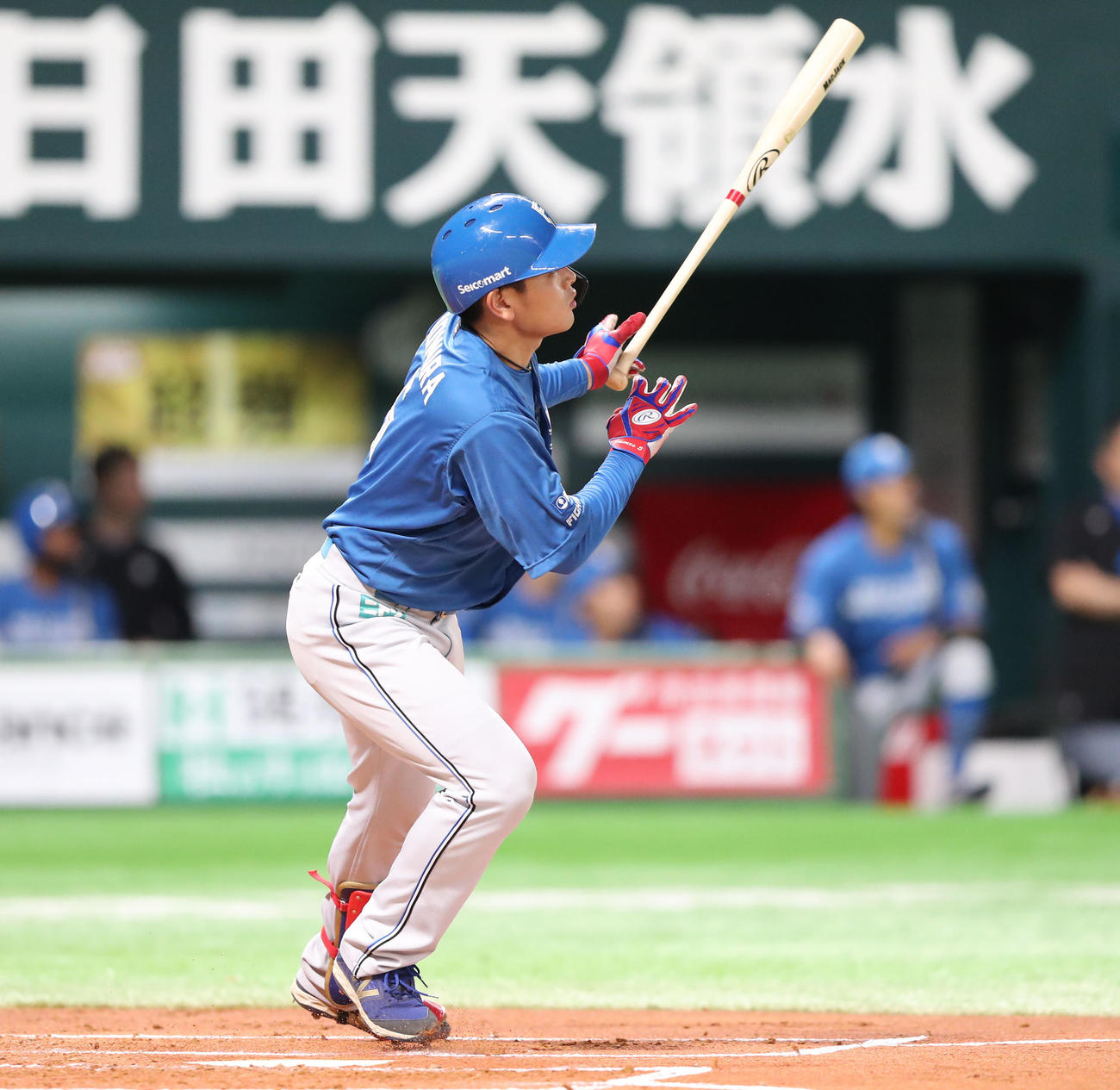 ソフトバンク対日本ハム　2回表日本ハム無死、野村は左越えに先制本塁打を放つ（撮影・梅根麻紀）