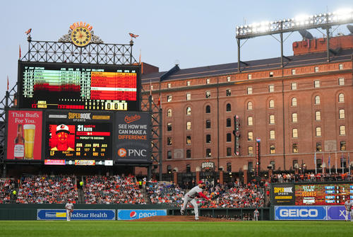 オリオールズ対エンゼルス　エンゼルス先発の大谷（撮影・菅敏）