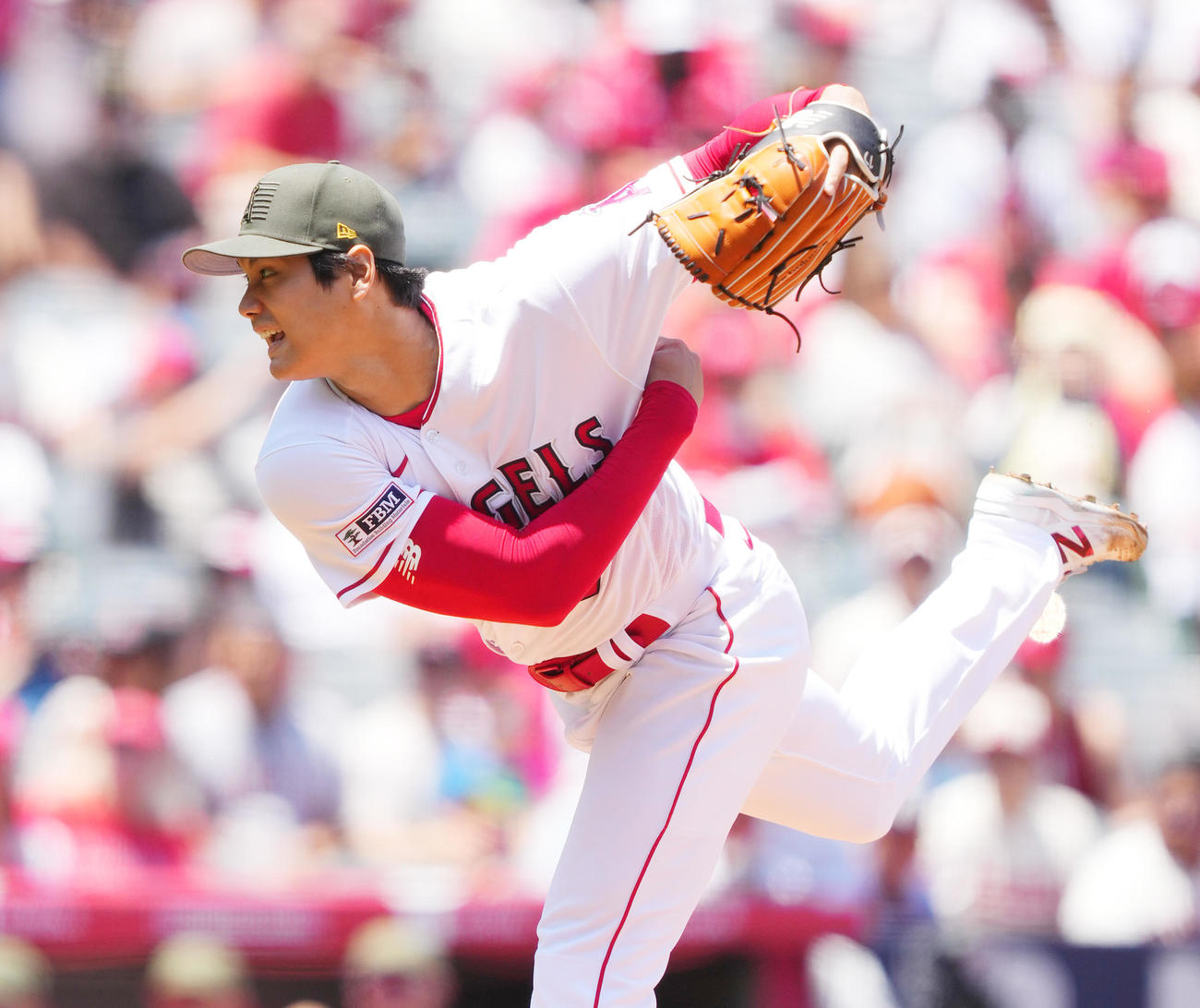 エンゼルス対ツインズ　エンゼルス先発の大谷（撮影・菅敏）