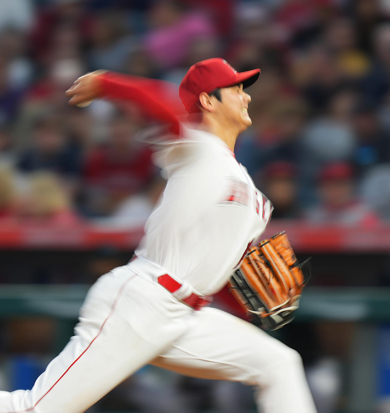 エンゼルス対マーリンズ　エンゼルス先発の大谷（撮影・菅敏）