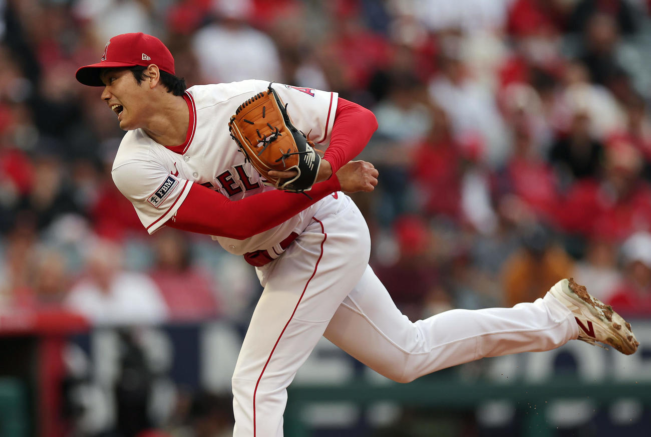 エンゼルス大谷翔平（2023年6月9日撮影）