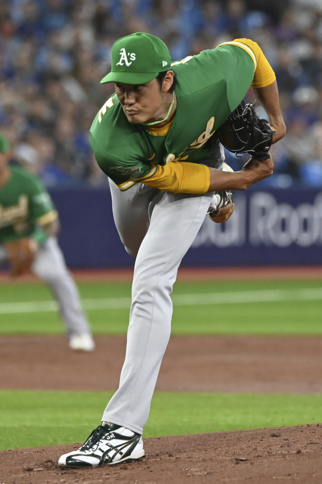 ブルージェイズ戦に先発したアスレチックス藤浪晋太郎（AP）