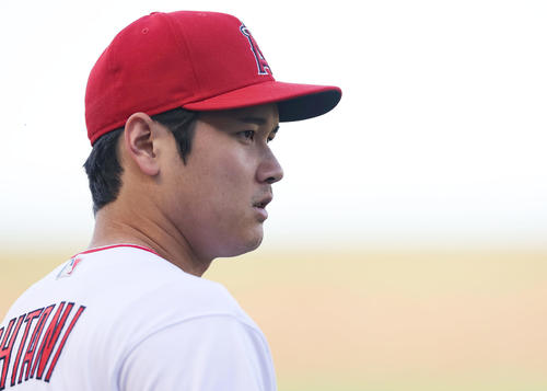 エンゼルス対ホワイトソックス　ホワイトソックス戦に臨むエンゼルス大谷（撮影・前田充）