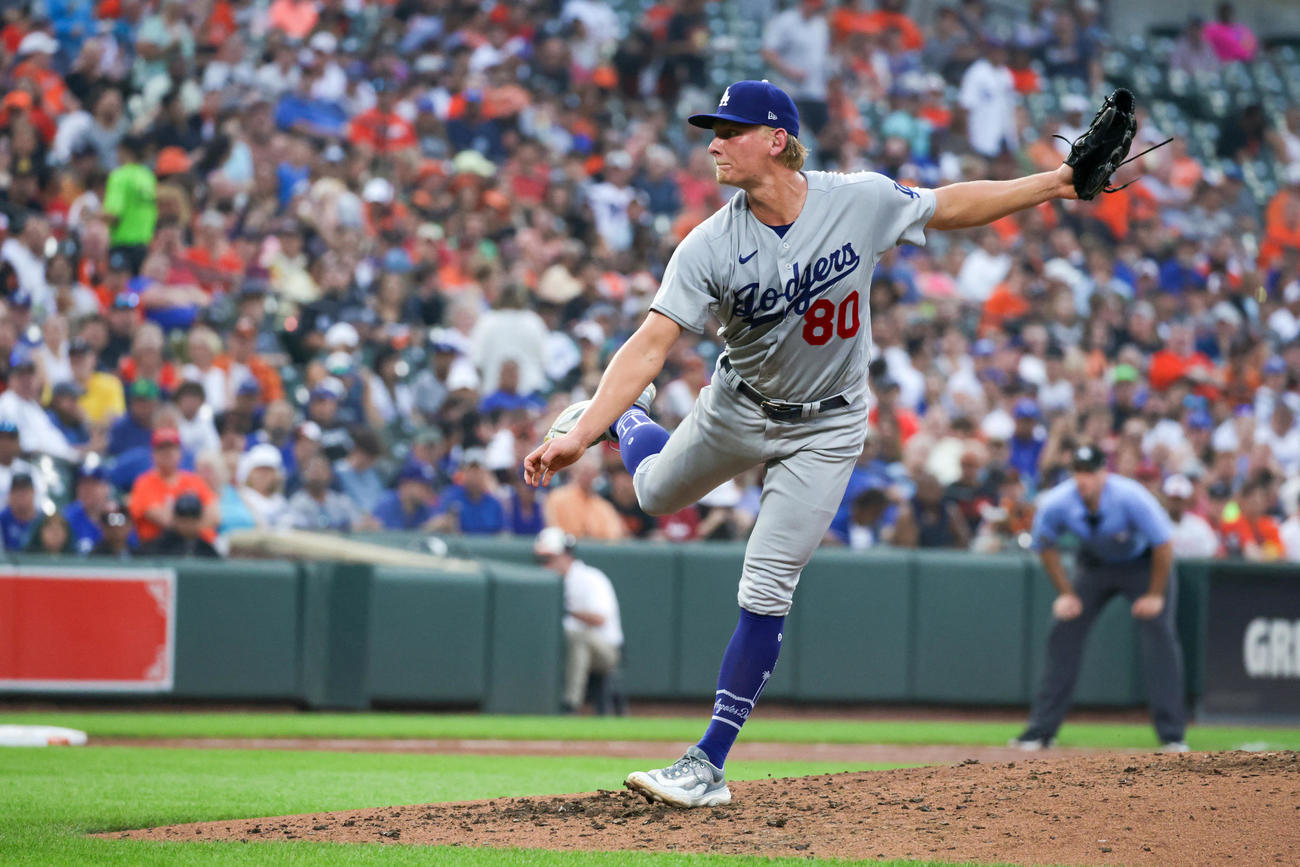 オリオールズ対ドジャース、3勝目を挙げたドジャースのシーハン投手（USA TODAY）