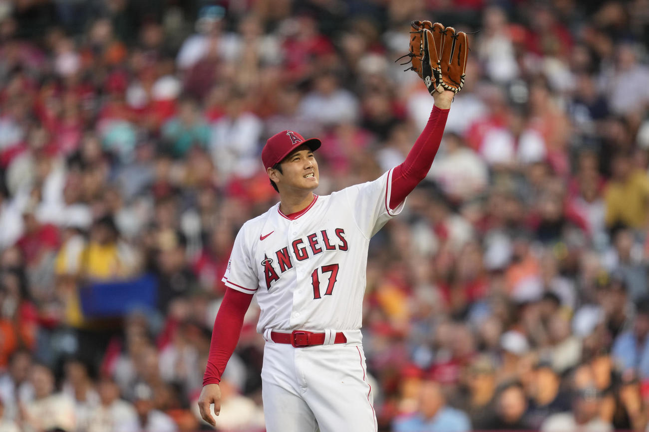 ジャイアンツ戦で先発した大谷翔平（AP）