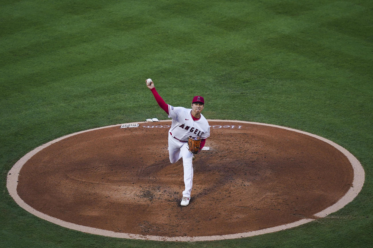 ジャイアンツ戦で先発した大谷翔平（AP）