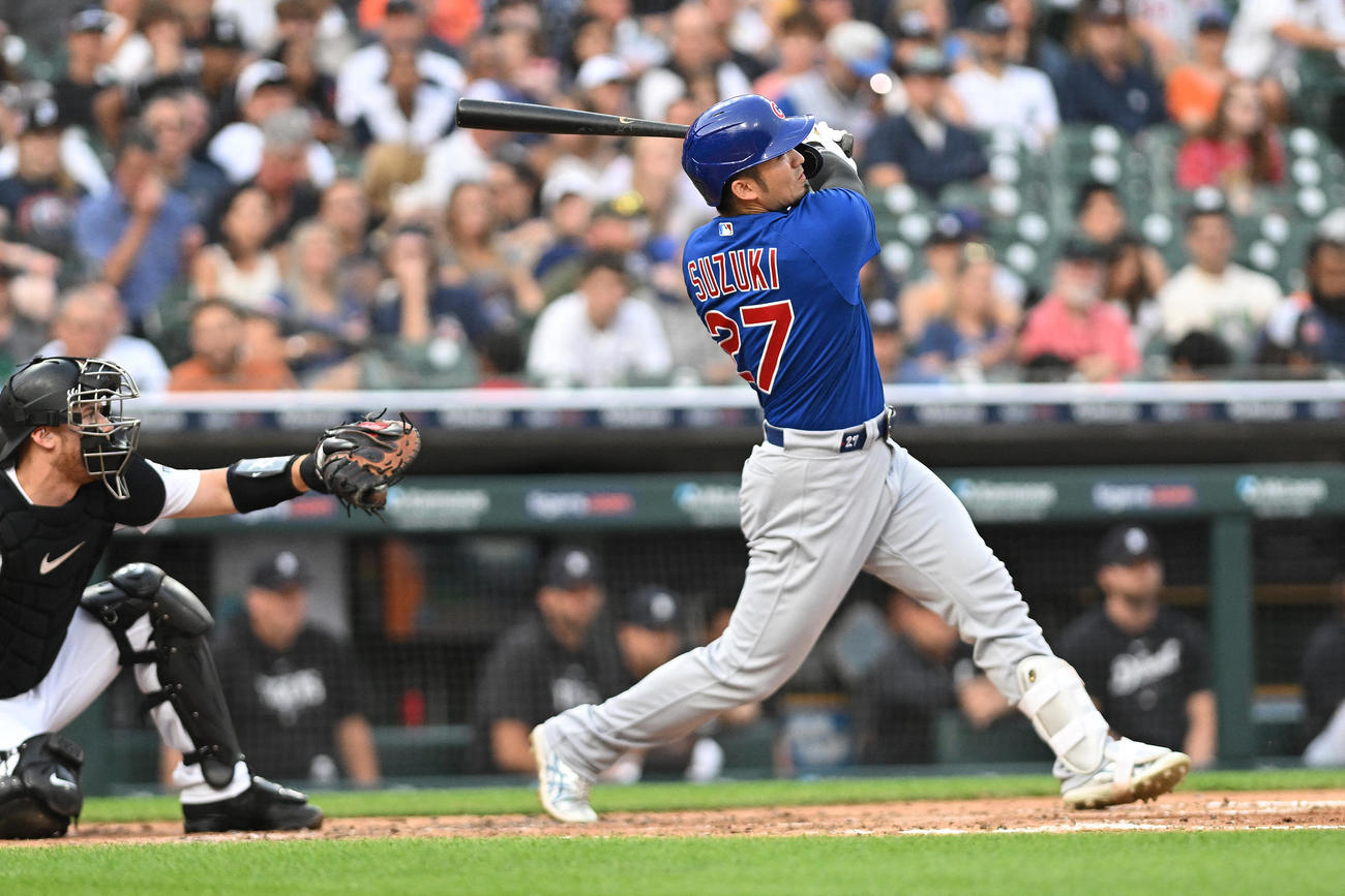 2試合連続となる13号ソロを放ったカブス鈴木誠也（ロイター＝USA TODAY Sports）