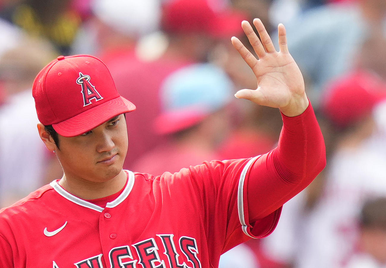 エンゼルス大谷翔平（23年8月30日撮影）