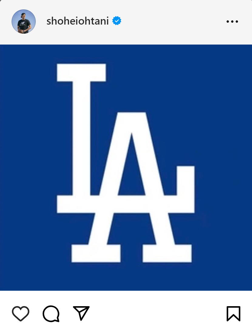 大谷翔平のインスタグラムから