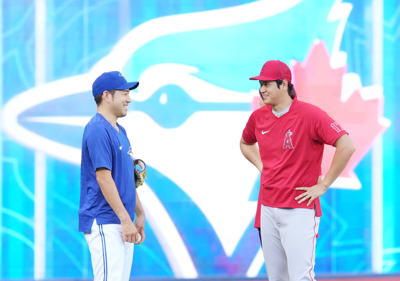 大谷翔平と菊池雄星（2022年撮影）