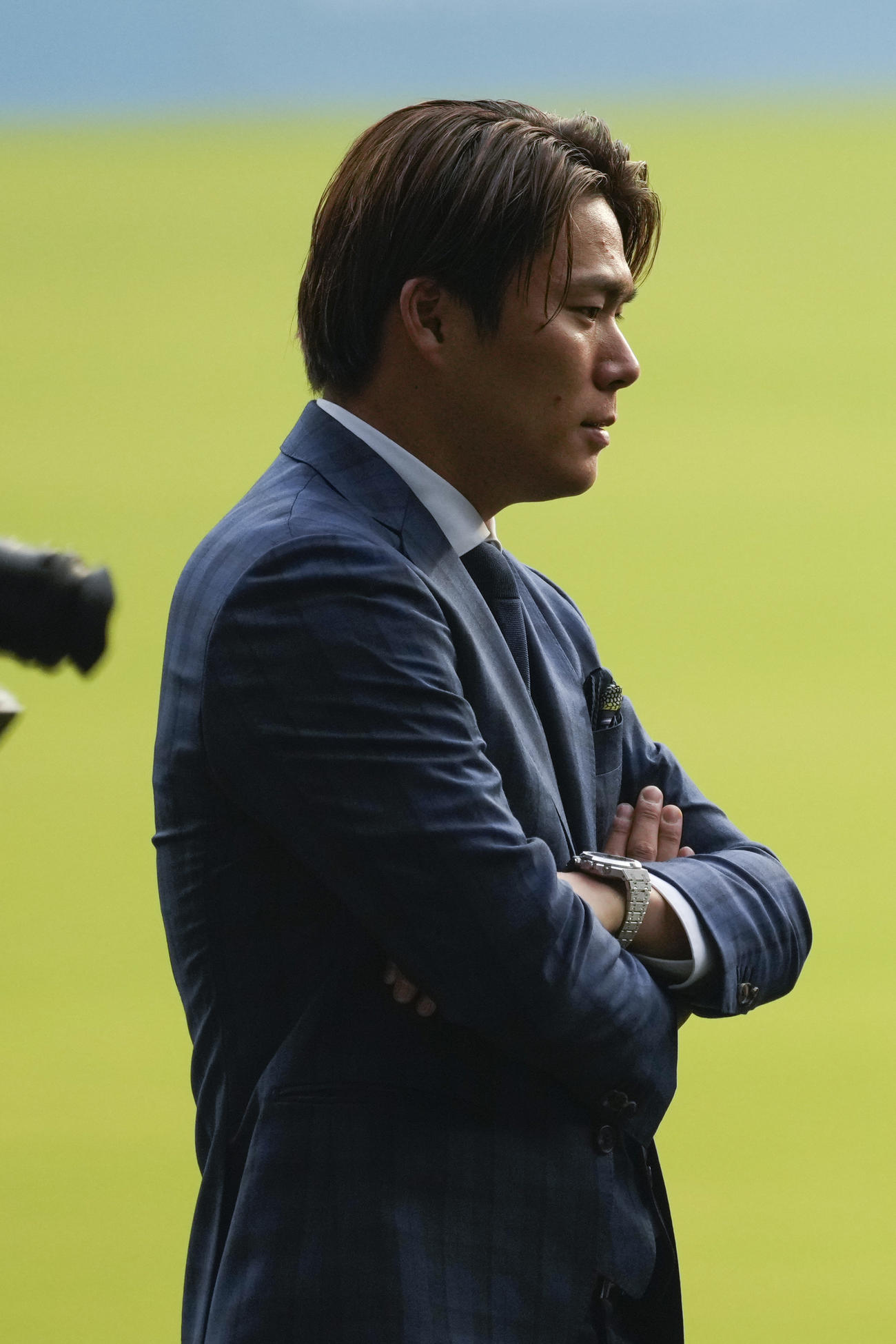 ドジャース入団会見を行った山本由伸（AP）