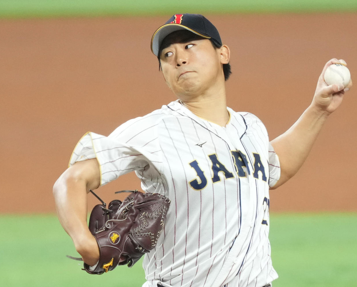 2023年3月21日 WBC決勝で力投する今永昇太